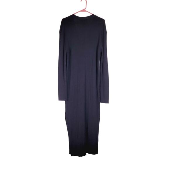 New Line and Dot Simone black ribbed slinky knit button front maxi dress size XL - Picture 7 of 14